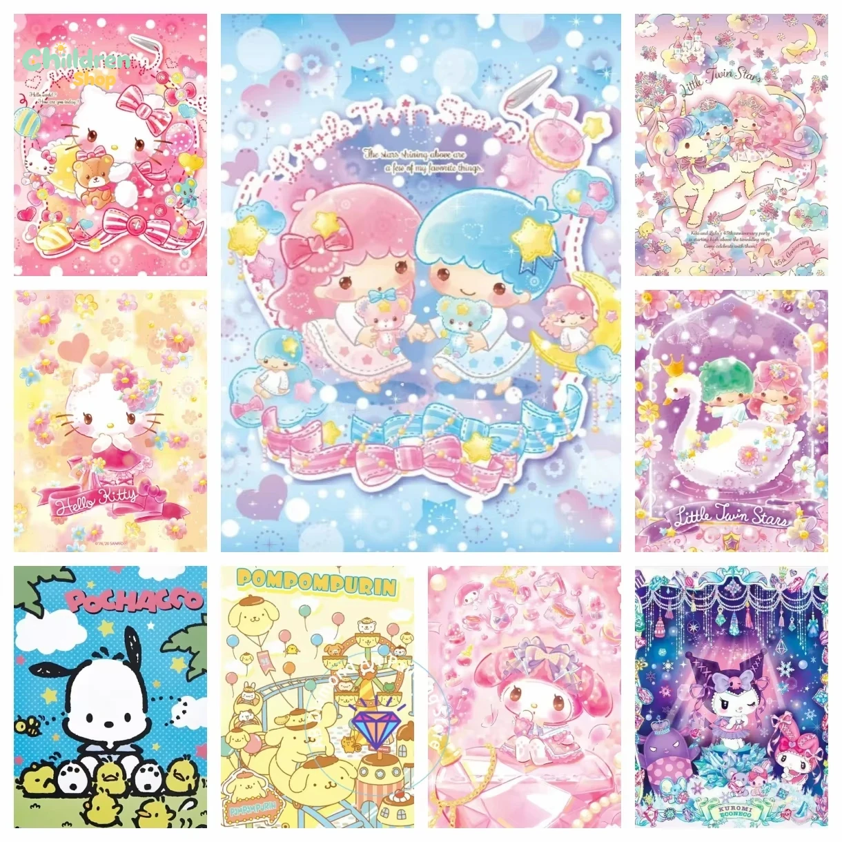 Resin Art Work - ชุดอุปกรณ์สำหรับทำภาพเพชร 5D แบบ DIY ลายซินนามอนโรล คุโรมิ