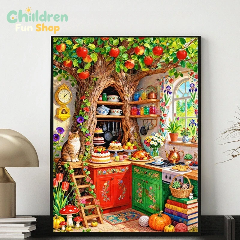 ครัวในตัวต้นไม้แสนน่ารัก พร้อม - Resin Art Wallpaper บทวิจารณ์และราคา